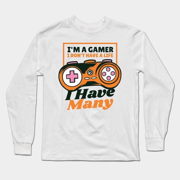 GAMER LIFE Long Sleeve T-Shirt by madeinchorley